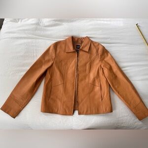Vintage GAP- Tan Genuine Leather Jacket